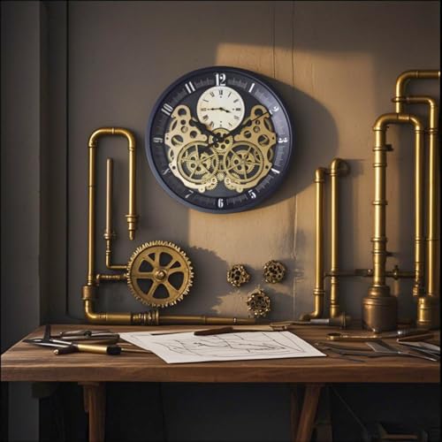 Steampunk 18-Inch Moving Gear Wall Clock