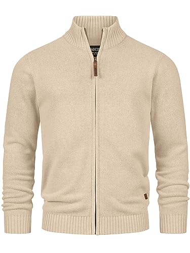 Indicode Herren INLut Strickjacke mit Stehkragen und Reißverschluss | Cardigan Feinstrickjacke für Männer