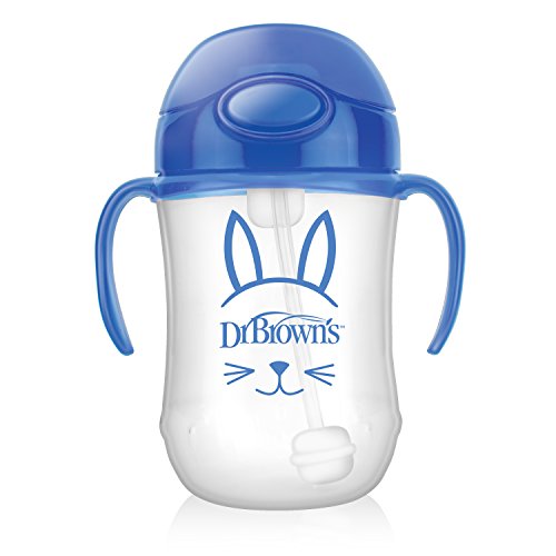 Dr. Brown's Baby's First Straw Cup Sippy Cup with Straw - Blue Critters - 9oz - 6m+
