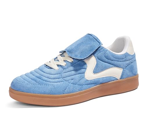 LUCKY STEP Women's Gum Sole Fashion Sneakers Classic Retro Fancy Casual Leisure Tennis Walking Skate Shoes