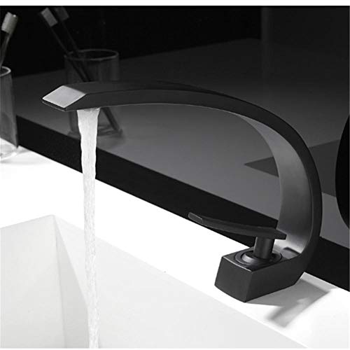 Bad gebogener Wasserhahn Messing Chrom weiß lackiert Chrom grün lackiert Deck montiert Wasserhahn heiß kalt Wasserhahn Waschtischmischer - schwarz Cover