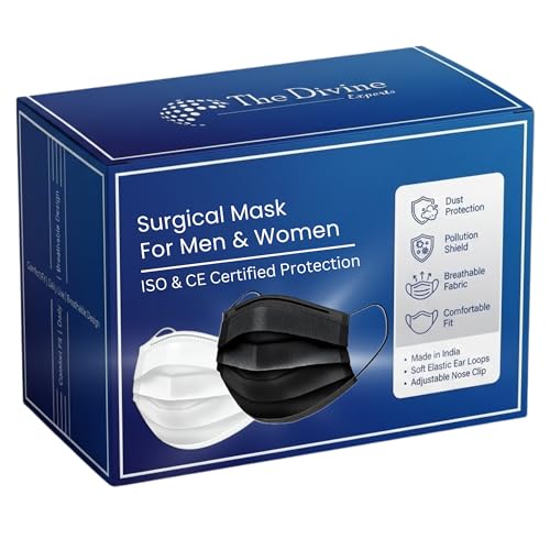 Image of Surgical Mask for Men & Women | Certified by ISO & CE to Protect Mouth Droplets, Dust and Pollution Combo