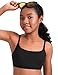 CRZ YOGA Girls Bikini Set 2 Piece Swimsuit - Beach Sports Bathing Suit Scoop Neck Adjustable Straps Padded Kids Teen Black Medium