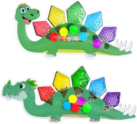 2Pcs Dinosaur Color Sorting Sensory Toys For Kids With Autism Toddler Toys For Airplane Travel Road Trip Preschool Montessori Toys Fine Motor Skills Christmas Stocking Stuffer Gift For Kids A