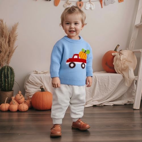 Toddler Baby Boy Girl Halloween Sweater Pumpkin Warm Pullover Sweatshirt Knitted Crewneck Long Sleeve Tops2