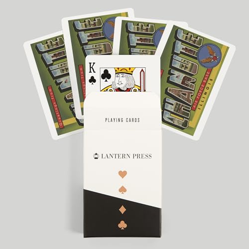 Lantern Press Naipes Póker Illinois Chanute Air Force Base 52 cartas miniatura 6