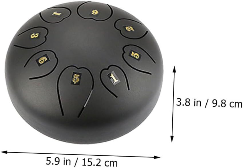 Black Large Portable Tongue Drum Xb06 Metal Ethereal Hand Drum Percussion Instrument for Beginners Concert Rich Tones for Music Performance