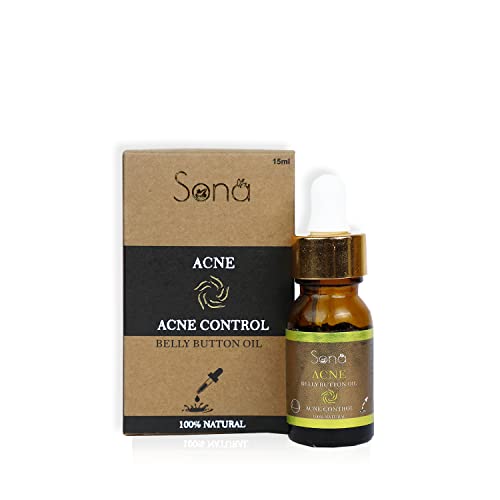 Sona Healthcare Belly Button Oil for Acne & Dark Spots | Acne Ayurvedic Nabhi Oil for Skin Health Improvement | Contains Lavender Oil, Neem Oil for Skin | Blend of Cold Pressed Essential Oils – 15ml