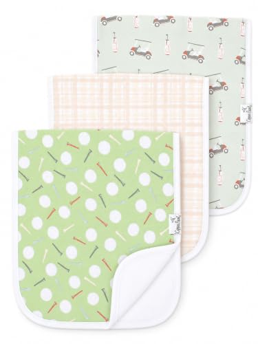 Image of Copper Pearl Premium Baby Burp Cloths - 3-Pack Large Cotton Burp Cloths, Extra Soft Spit Up Rags with 3 Absorbent Layers, Perfect for Baby Boy and Baby Girl Gifts (21 inch x 10 inch Size, Bogey Set)