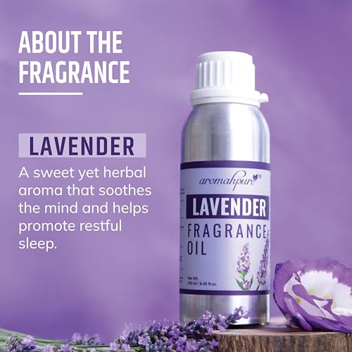 Image of Aromahpure Lavender Aroma Oil | 250ml Undiluted & Natural | Long-Lasting Scent for Aromatherapy, Candle & Soap Making, Diffusers, Room Freshener, Humidifier, Bathroom Revitalizer & Home Essentials