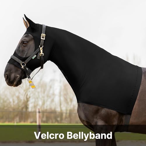Image of Resistance Horse Hood Slinky Lycra Zippered Mane Braid Shoulder Guard - Horse Sleazy Slickers Care Sheet