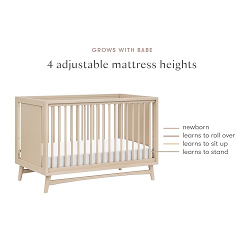 Image of Babyletto Peggy 3-in-1 Convertible Crib with Toddler Bed Conversion Kit in Taupe, Greenguard Gold Certified