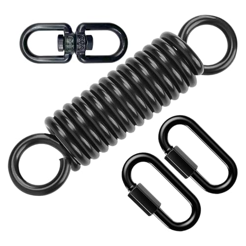 budebuse Muelle balancín para sillón colgante con rotación de 360 grados y 2 mosquetones. Acero 250 kg de capacidad de carga. Muelle balancín