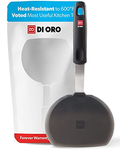 DI ORO Designer Series Flexible Silicone Turner Pancake Spatula - 600ΓΒ°F Heat-Resistant Rubber Kitchen Flipper Spatula - Ideal for Eggs, Pancakes, Crepes, Etc. - BPA Free and LFGB Certified Silicone DI ORO Designer Series Flexible Silicone Turner Pancake Spatula - 600ΓΒ°F Heat-Resistant Rubber Kitchen Flipper Spatula - Ideal for Eggs, Pancakes, Crepes, Etc. - BPA Free and LFGB Certified Silicone