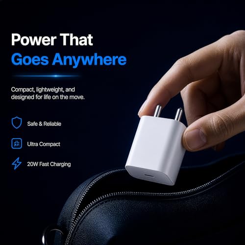 Image of AIL-KIN 20W Type C Adapter [MFi Certified, 6 Months Warranty] Compatible for iPhone 17 series /16series,15 /14 /13 /12 /11 Series with PD Fast Charging Adaptor ROMITAZ