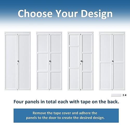 Puertas plegables para despensa/clóset, 24" x 80" con núcleo sólido y kit de herrajes, interior, superficie pintable e impermeable, fácil instalación miniatura 4