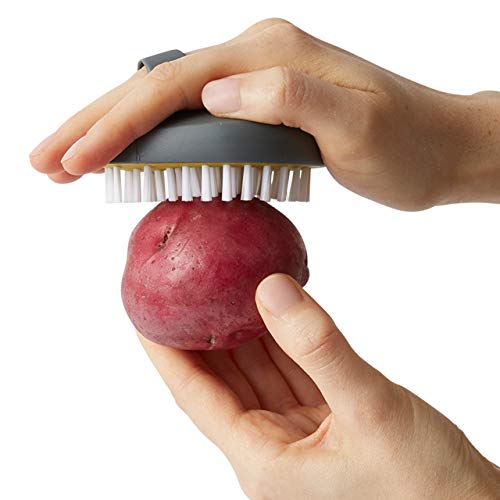 Chef'n Palmbrush Vegetable Brush, 3.5" X 3" X 1.5", Marble Gray #TOP4