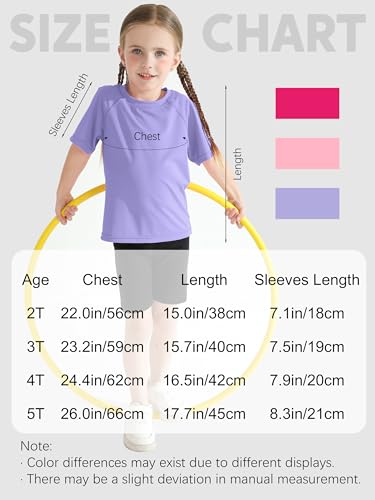 Image of Poroka 3 Pieces Girls UPF 50+ Sun Protective Rash Guard Toddler Swim Shirt Quick Dry Toddler Girl Sports Shirt