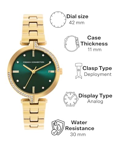 Image of French Connection Women's Green Dial Analog Watch - FCW10NGM