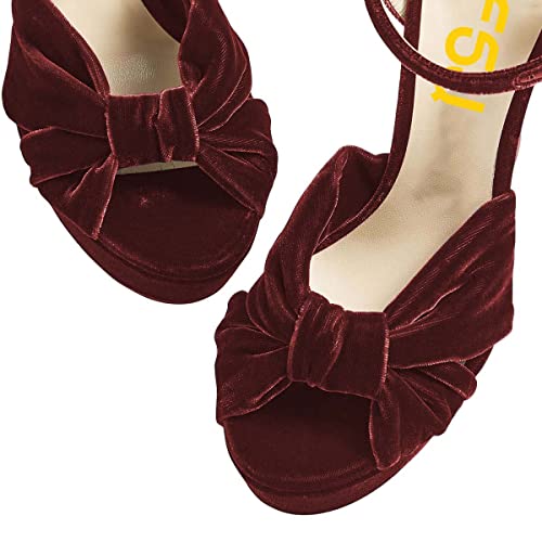 FSJ Women Platform Chunky Block High Heel Sandals Peep Toe Ankle Strap Party Evening Dress Pumps Shoes Size 4-15 US4