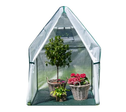WESTMANN Überwinterungszelt Chili | 120x120x180 cm Weiß| Pflanzenschutz & Foliengewächshaus zum Überwintern von Pflanzen (120x120x180 cm)