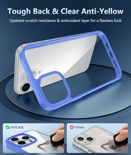 Image of FNTCASE for iPhone 12 Pro-Max Case: Clear Phone Cases Compatible with Magsafe Slim Anti Yellowing Military Grade Drop Protection Rugged Protective Transparent Cell Phone Cover (D-Ultramarine)