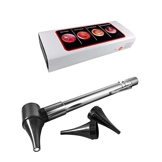 Hard CASE - Third Generation Dr Mom Slimline Stainless LED Pocket Otoscope with an Optical Quality Glass Lens and Travel Case - Silver
