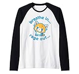 Aggretsuko Yoga Breathe In Rage Out Raglan Baseball Tee