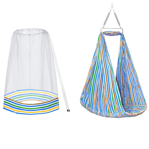 Image of Vparents Sleeping Essentials with Mosquito Net & Spring, Neonate (Blue)