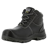 SAFETY JOGGER Safety Boot - BESTBOY - Steel Toe Cap S3/S1P Work Shoe for Men or Women, Anti Slip Puncture Resistant Steel Sole, Shock Absorbing, Water and Oil Repellant Safety Shoe, Black Leather