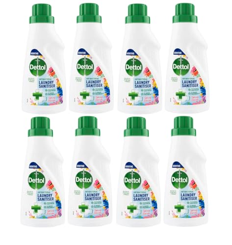 Dettol Laundry Sanitiser Spring Blossom 8 X 750ML Multipack (6L Total) Antibacterial Disinfectant Kills 99.99% Of Germs Cleanser For Hygienic Freshness