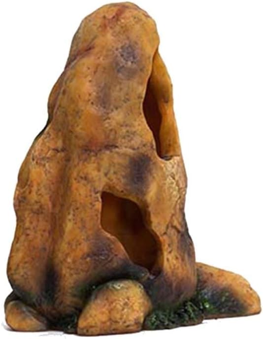 Snake Reptile Hideout, Reptile Cave Box- Habitat Corner Decor Simulation Rock Hideouts Reptile Box Accessories Ornaments (12 * 9 * 16cm)