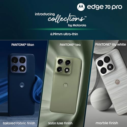 Image of Motorola Edge 70 Pro 5G (Marble - Pantone Lily White, 12GB RAM, 256GB Storage) | MediaTek Dimensity 8500 Extreme Processor | 50MP + 50MP Dual Rear Camera | 50MP Front Camera | 6.8-inch Display |