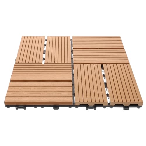 SHINEOFI Losas De Suelo Entrelazadas Para Jardín Terraza De Balcón y Patio Exterior Baldosas Decorativas De Madera y Plástico Para Suelo