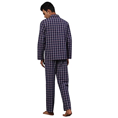 Image of B STORIES Men's 100% Cotton Full Sleeve PJ Set - Checkered Nightwear Set | Soft Loungewear | Comfortable Sleepwear | Stylish Casual Home Wear Shirt & Pant (S-XXL)