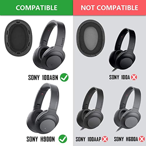 Almohadillas para Sony WH-H900N, compatibles con auriculares Sony MDR-100ABN, cojín de oreja suave de espuma viscoelástica y cuero proteinico reemplazo para reparación de auriculares miniatura 2
