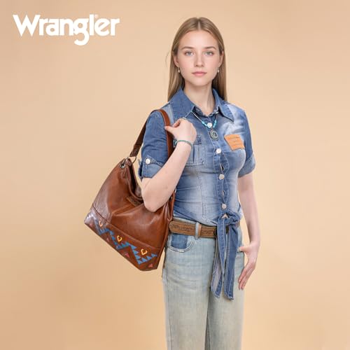Image of Wrangler Hobo Bags for Women Vegan Leather Top Handle Shoulder Purses and Handbags