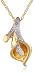 Yellow Gold Plated Sterling Silver Calla Lily Diamond Accent Pendant Necklace