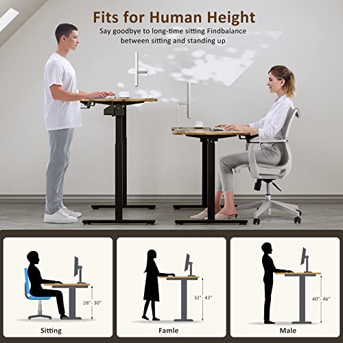 Azonanor Standing Desk - Stand Up Desk With Splice Board, Electric Adjustable Height Desk, 48 X 24 Inches Sit Stand Home Office Desk #TOP3