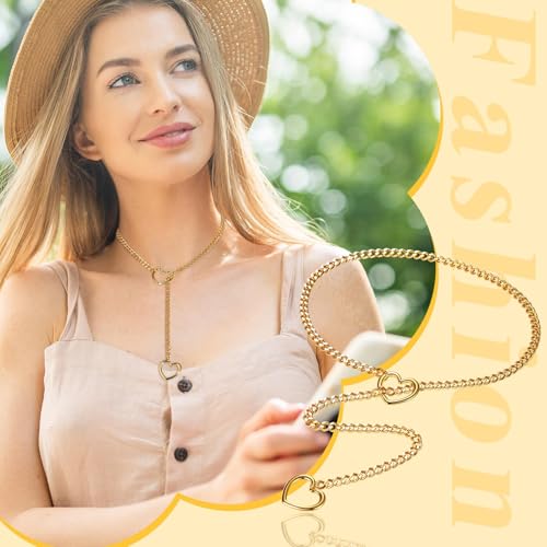 AstraGlam Choker Kette Damen Aus Edelstahl, 70 cm Rutschfeste Slip Chain Gold, Punk Gothic Stil, Vielseitiges Accessoire Für Partys Und Alltag