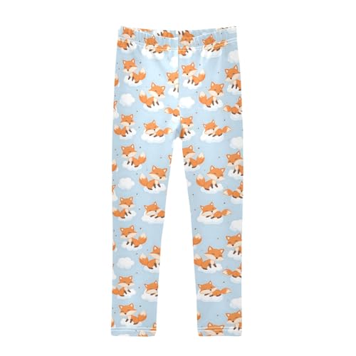 Fox in The Clouds Girls Leggings Kids Yoga Pants Athletic Tights Pants 4-10 Years