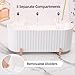 Tecbeauty Qtips Holder, 3 Grids Separate Cotton Swabs Ball Dispenser, Storage Box, Jar for Cotton Pads Bathroom Organizer Canisters - White