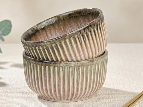 Image of Bodhi House Ceramic Deep Serving Bowls Set of 2 | 800ml Multipurpose Bowls for Ramen, Salad, Cereal, Snacks & More | Microwave Safe | Petal Pink | Stylish Dining & Gifting Choice