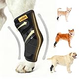 COMFPET Dog Hock Brace for Small Dogs (5-15 lbs), Adjustable Hind Leg Support Wrap for Chihuahua, Pomeranian, Yorkie, Arthritis, ACL Tears & Lameness Relief - Size S