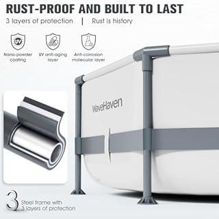 WaveHaven Above Ground Pool,10ft x 30in Frame Deep Swimming Pool, Round Family Pool, Large Above Ground Pool Easy Set,1200 Gallon Circle Pool, Outdoor Backyard Pool for Kids,Adults