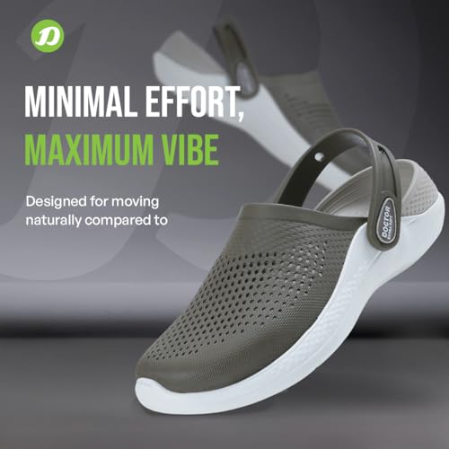 Image of DOCTOR EXTRA SOFT Men's Classic Casual Sports Clogs /Sandals with Adjustable Back Strap for Adult | Comfortable & LightWeight| Stylish & Anti-Skid|Waterproof & Everyday Use Mules for Gents & Boys D-513