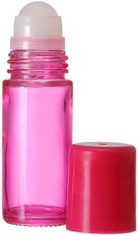 The Parfumerie 30 ml. Glass Roll on Bottle. Perfect for Essential Oils Aromatherapy, Perfume and Cologne. Plastic Roller. Pipettes Included … (24 Bottles, Pink)