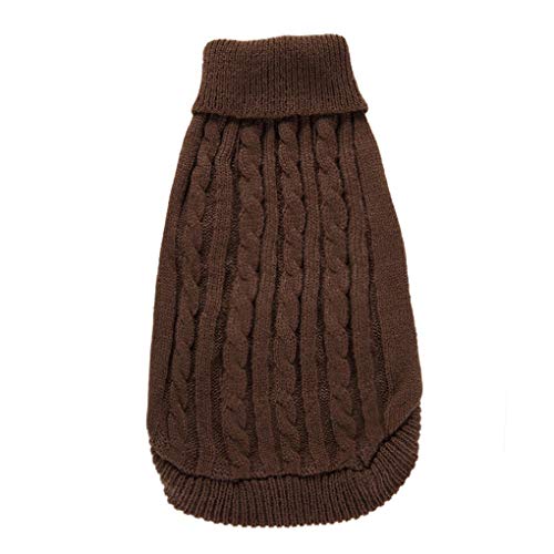 Image of Dog Sweater Soft Warm Turtleneck Knitted Clothes for Small Medium Large Pet