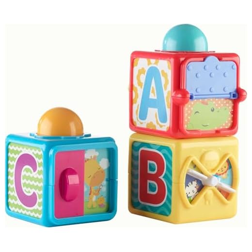 Fisher-Price DHW15 Spiel und Stapelwürfel Motorikspielzeug dreiteilig, ab 6 Monaten