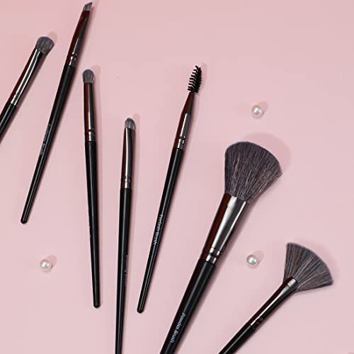 Image of MINISO Makeup Brush Set, Premium Soft Eye Shadow Powder Eyebrow Brush Concealer Brush, Black, 12Pcs